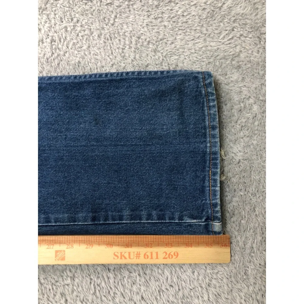 VTG Wrangler Jeans Men 34x36 Blue Straight Leg Made in USA Distressed Denim